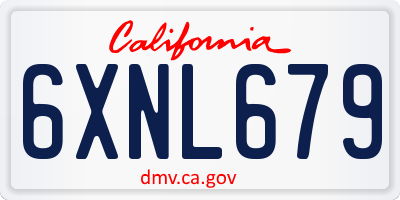 CA license plate 6XNL679