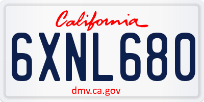 CA license plate 6XNL680