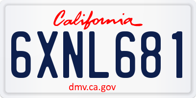 CA license plate 6XNL681