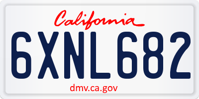 CA license plate 6XNL682