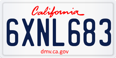 CA license plate 6XNL683