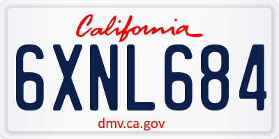 CA license plate 6XNL684