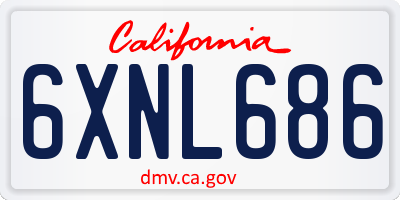 CA license plate 6XNL686