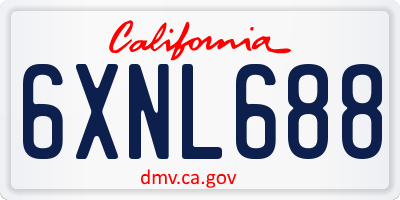 CA license plate 6XNL688