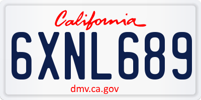 CA license plate 6XNL689