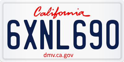 CA license plate 6XNL690