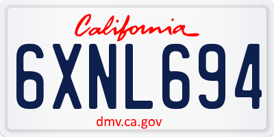CA license plate 6XNL694