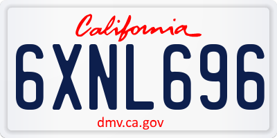 CA license plate 6XNL696
