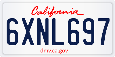 CA license plate 6XNL697