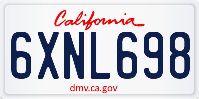 CA license plate 6XNL698