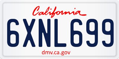CA license plate 6XNL699