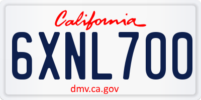CA license plate 6XNL700