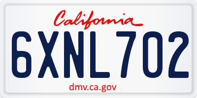 CA license plate 6XNL702