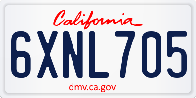 CA license plate 6XNL705