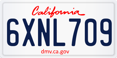 CA license plate 6XNL709