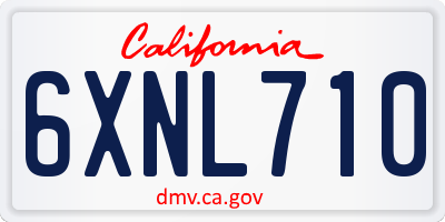 CA license plate 6XNL710