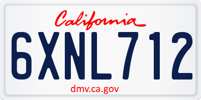 CA license plate 6XNL712