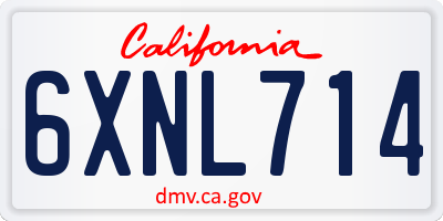 CA license plate 6XNL714