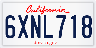 CA license plate 6XNL718