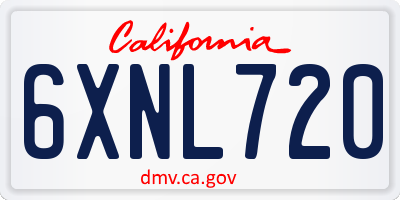 CA license plate 6XNL720