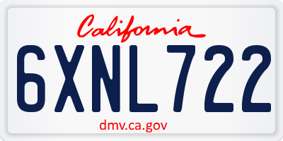 CA license plate 6XNL722