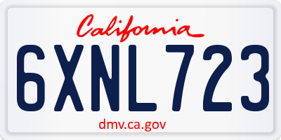 CA license plate 6XNL723