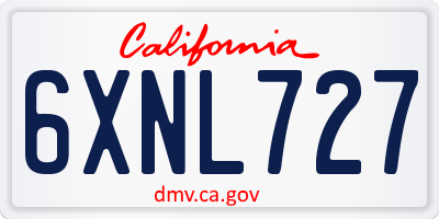 CA license plate 6XNL727