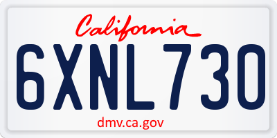 CA license plate 6XNL730