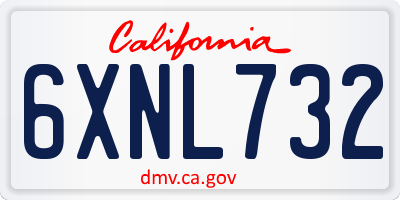 CA license plate 6XNL732