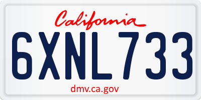 CA license plate 6XNL733