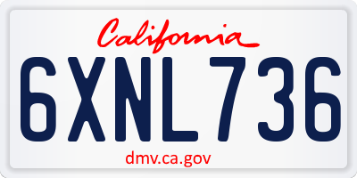 CA license plate 6XNL736