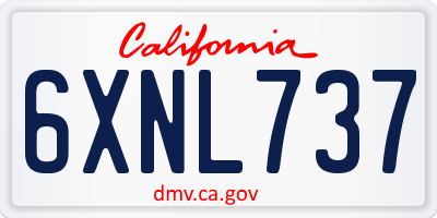 CA license plate 6XNL737