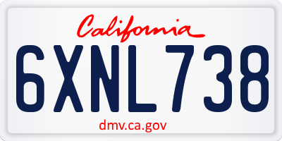 CA license plate 6XNL738