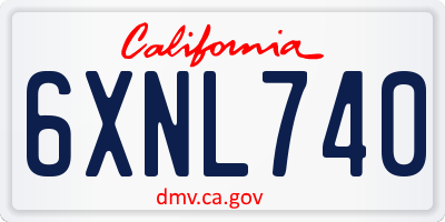 CA license plate 6XNL740