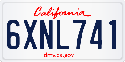 CA license plate 6XNL741