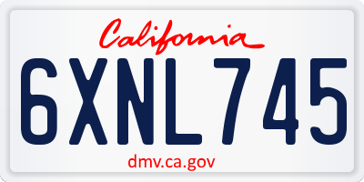 CA license plate 6XNL745