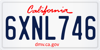 CA license plate 6XNL746