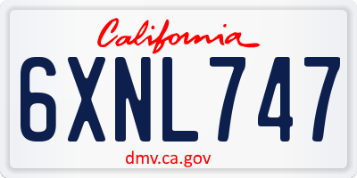 CA license plate 6XNL747