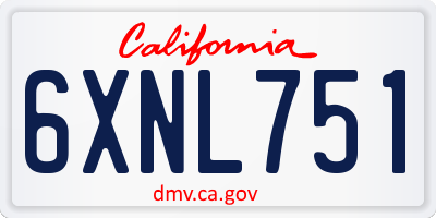 CA license plate 6XNL751