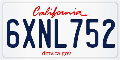 CA license plate 6XNL752