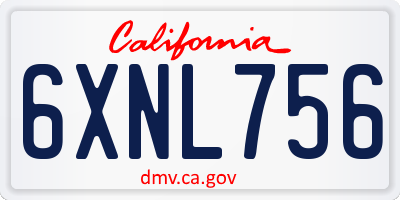 CA license plate 6XNL756