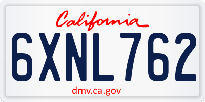 CA license plate 6XNL762