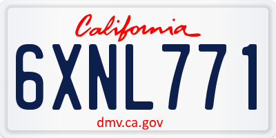 CA license plate 6XNL771