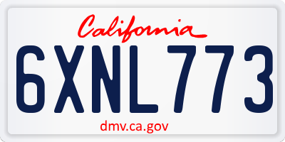 CA license plate 6XNL773
