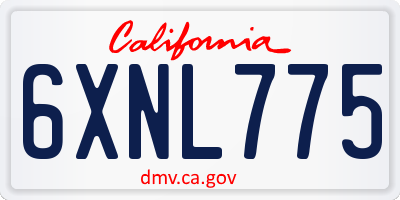 CA license plate 6XNL775