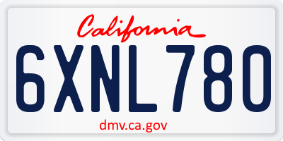 CA license plate 6XNL780