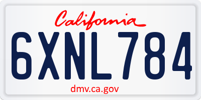 CA license plate 6XNL784