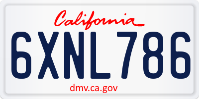 CA license plate 6XNL786