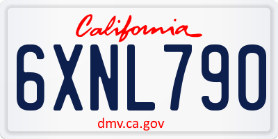CA license plate 6XNL790