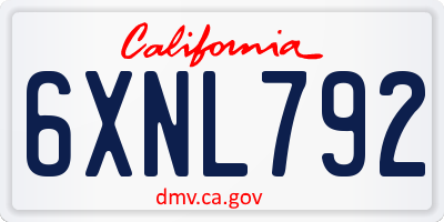 CA license plate 6XNL792